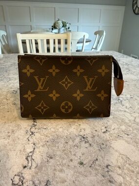 Louis Vuitton Brown and Gold Monogram Pouch